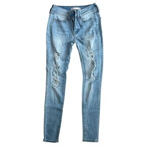 SO Distressed Blue Skinny Jeans